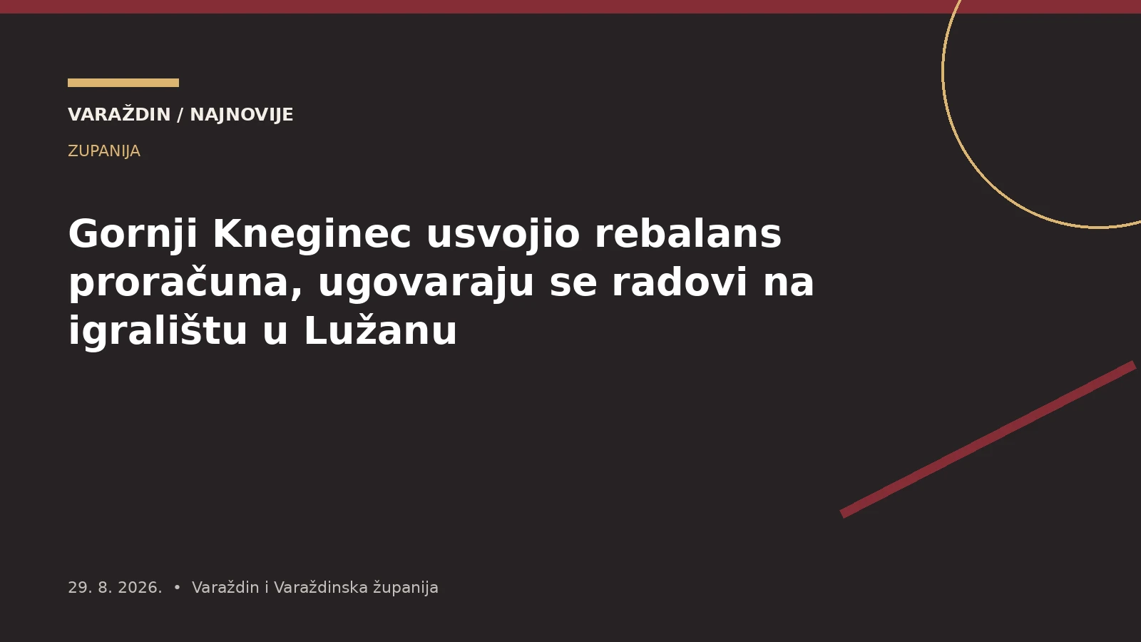Gornji Kneginec usvojio rebalans proračuna, ugovaraju se radovi na igralištu u Lužanu – Varaždinska županija