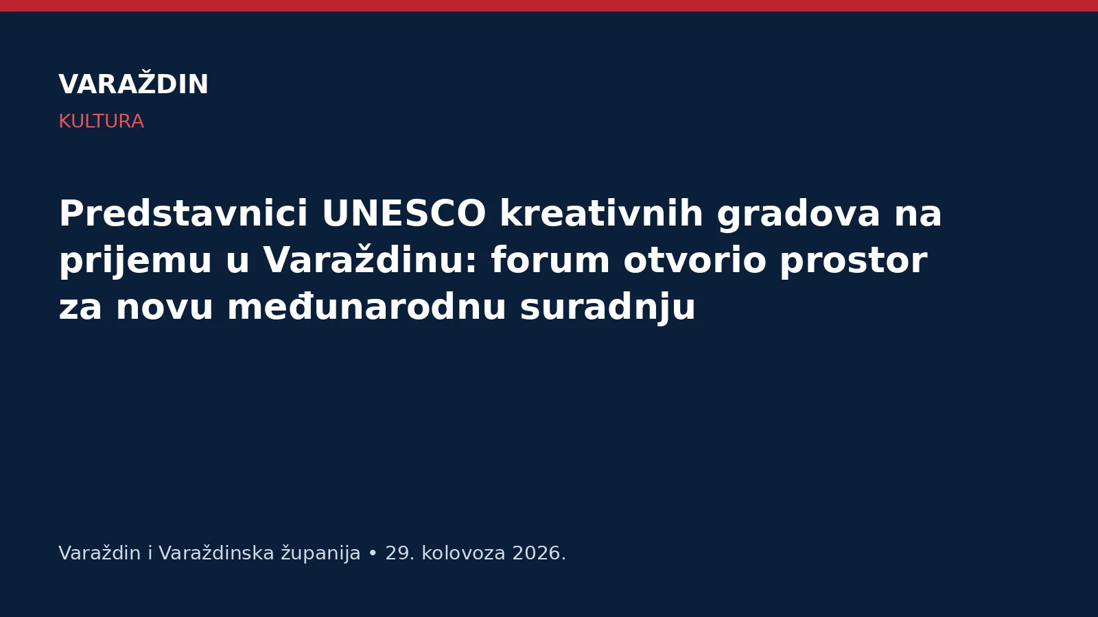 Predstavnici UNESCO kreativnih gradova na prijemu u Varaždinu: forum otvorio prostor za novu međunarodnu suradnju